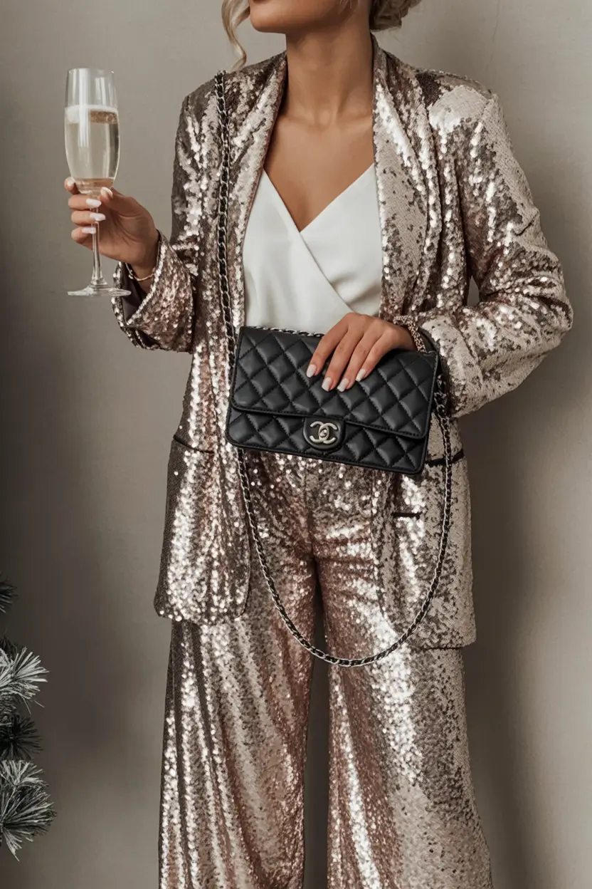 going out outfits Champagne Sequins