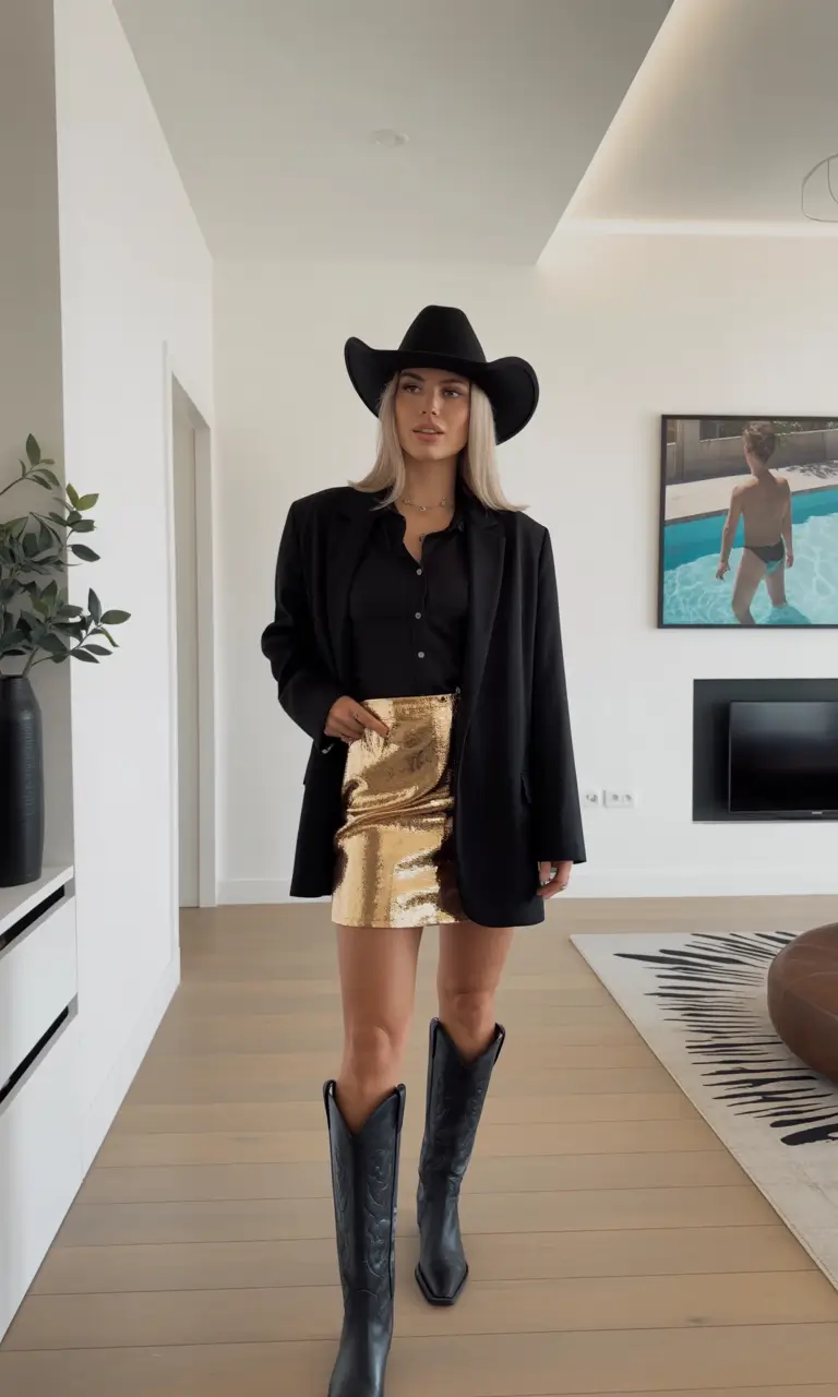 going out outfits Golden Rodeo Glam