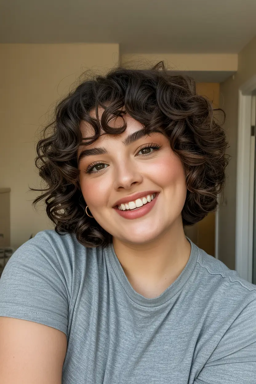Fat Face Haircuts Cropped Curly Bob With Youthful Bounce