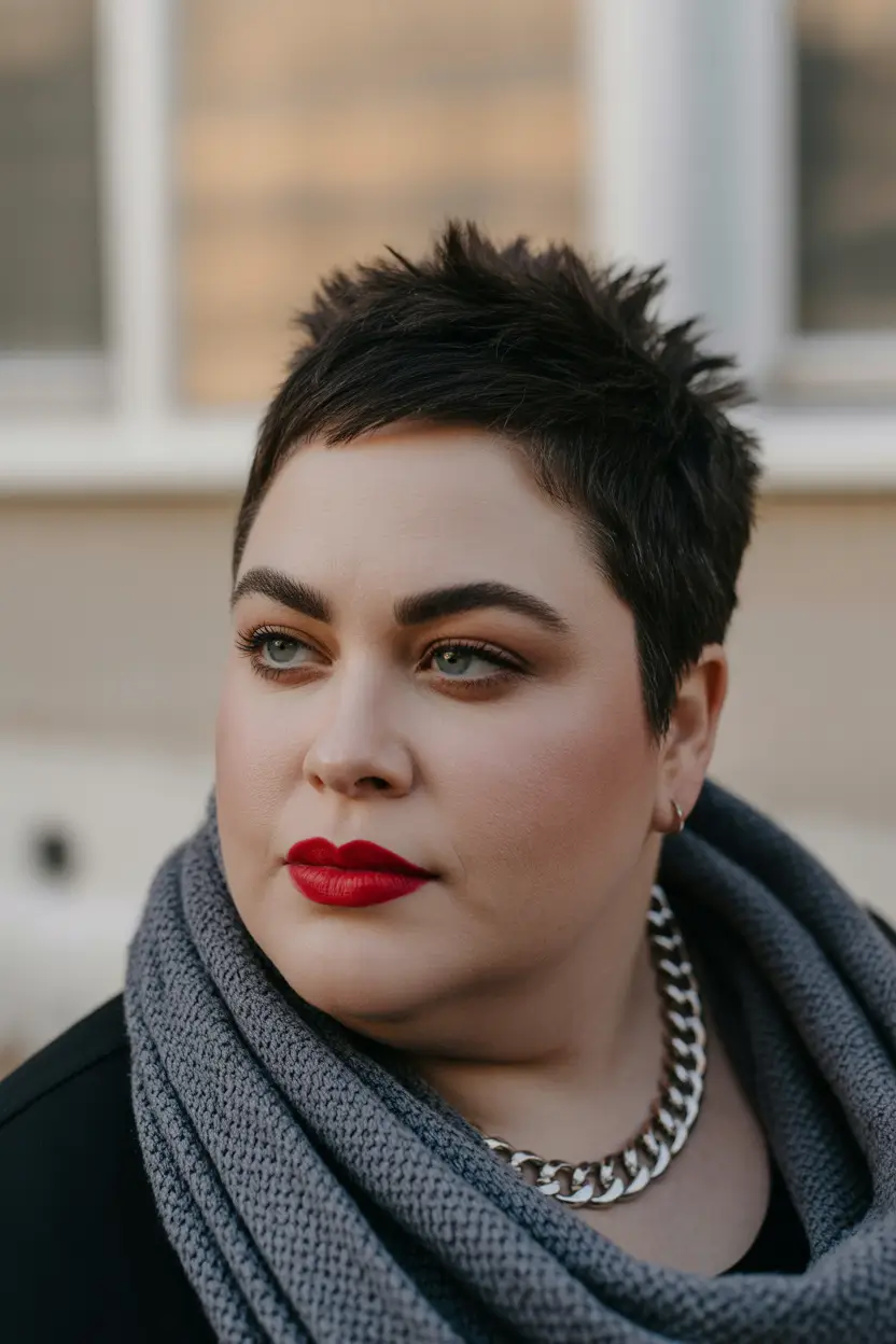 Fat Face Haircuts Edgy Pixie Crop With Bold Texture