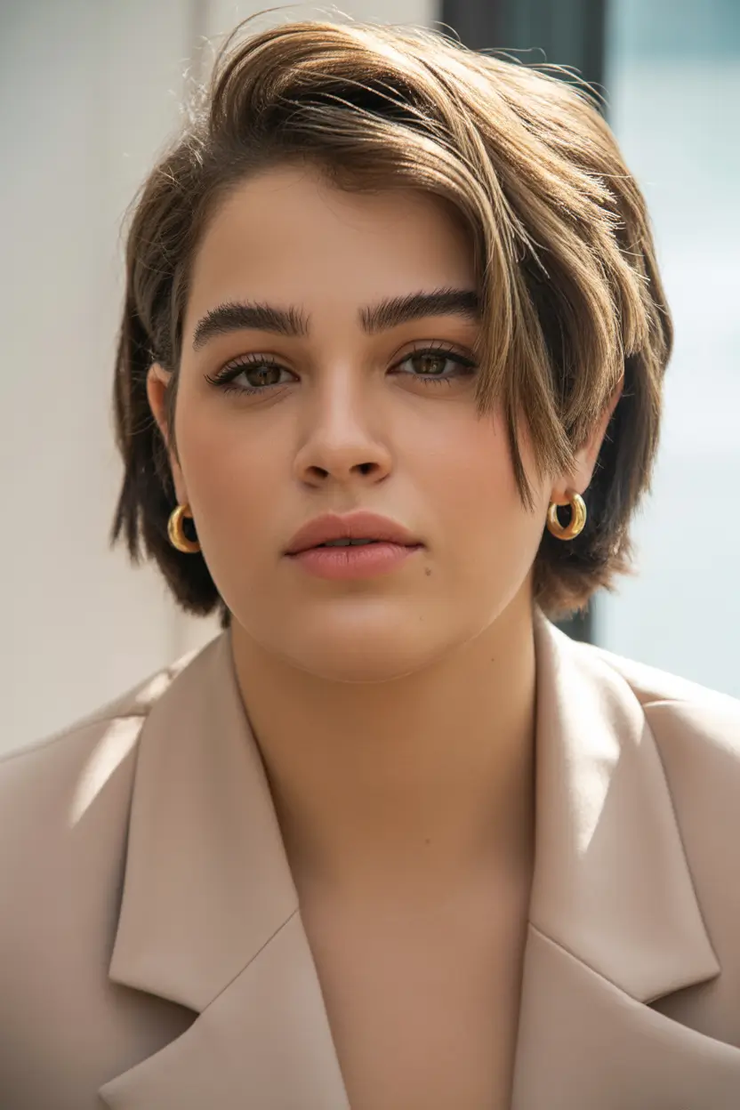 Fat Face Haircuts Chic Tapered Bob With Minimalist Sweep