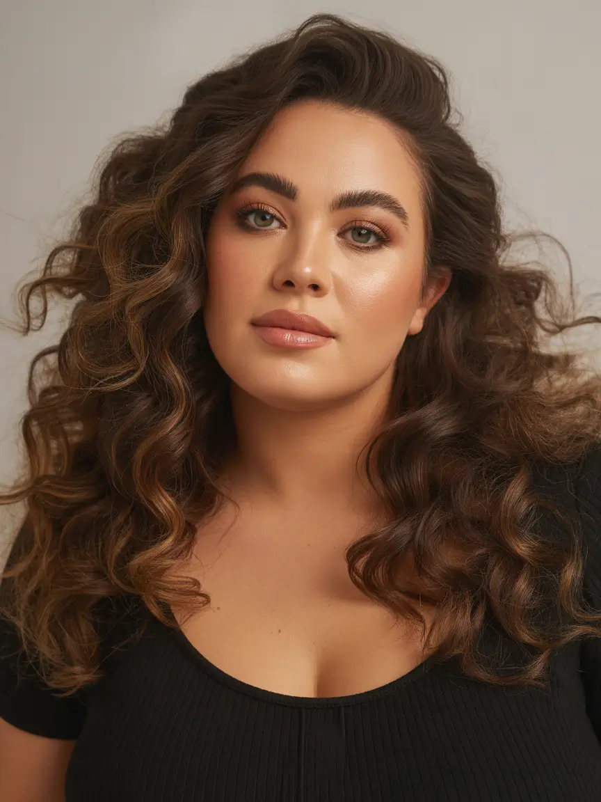 Fat Face Haircuts Voluminous Curls With Sculpted Movement