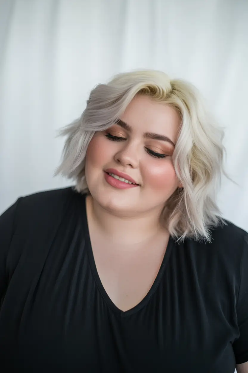 Fat Face Haircuts Soft Platinum Waves With Airy Movement
