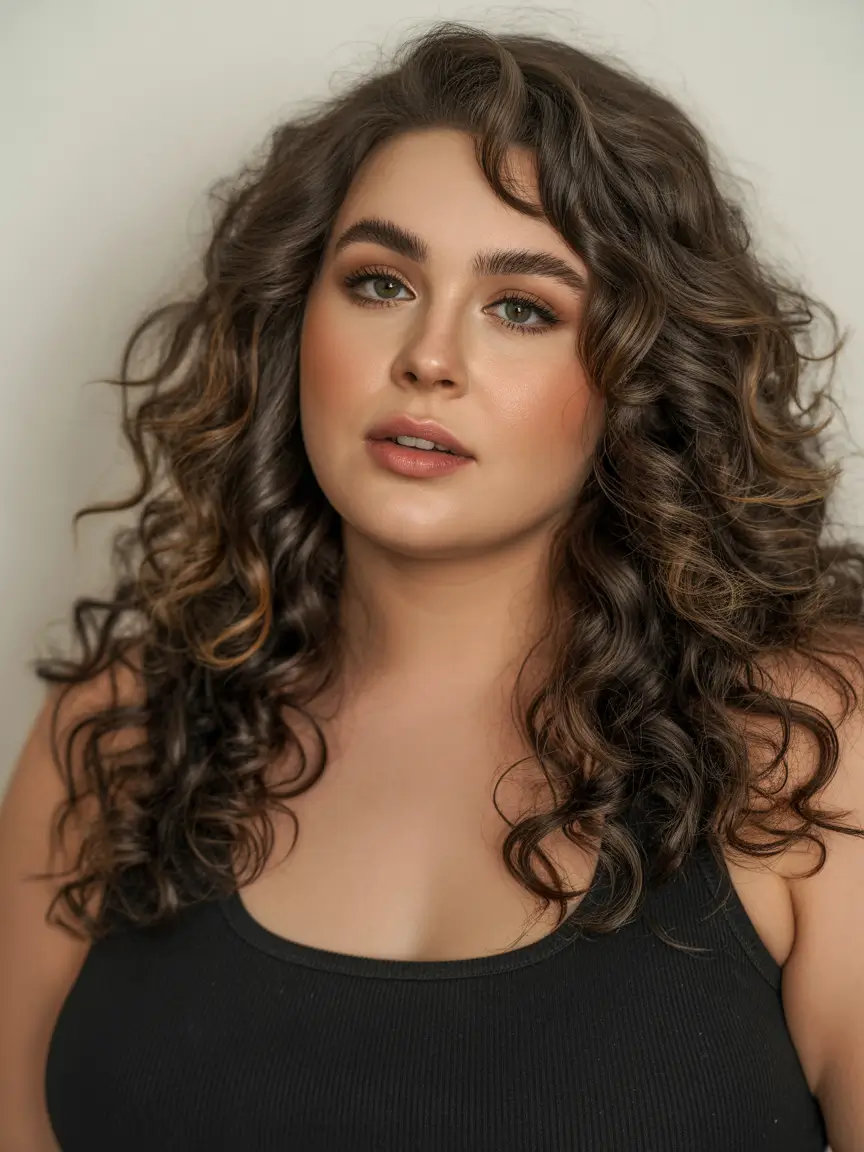 Haircuts for Plus Size Women Defined Curly Layers with Modern Shape