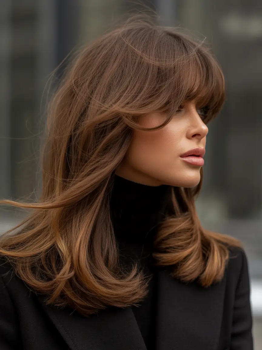 shag haircut Soft-Chic Face-Framing Shag With Breezy Movement