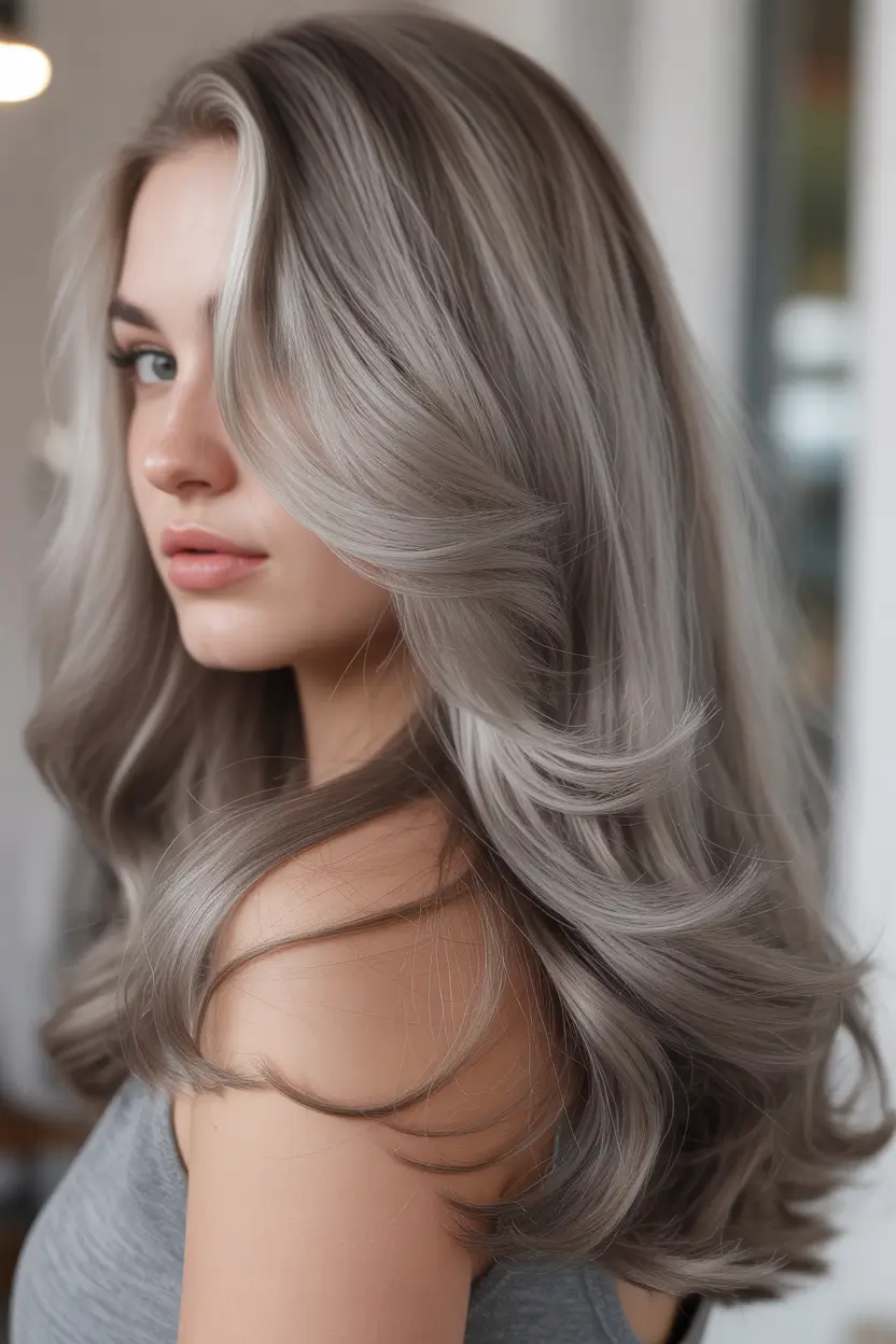 blonde hair color Smoky Dimensional Dark Ash Waves