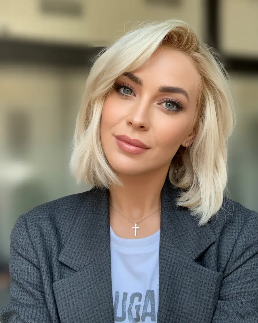 blonde hair color Creamy Classic Shoulder-Length Blonde