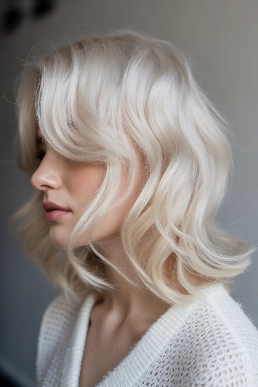 blonde hair color Soft Creamy Short Waves