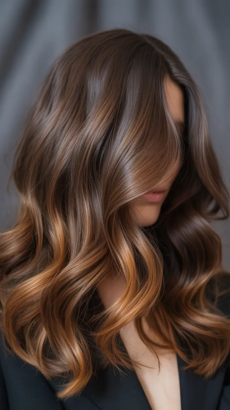 brown hair colors Caramel-Soft Gradient with Rich Dimensional Ends