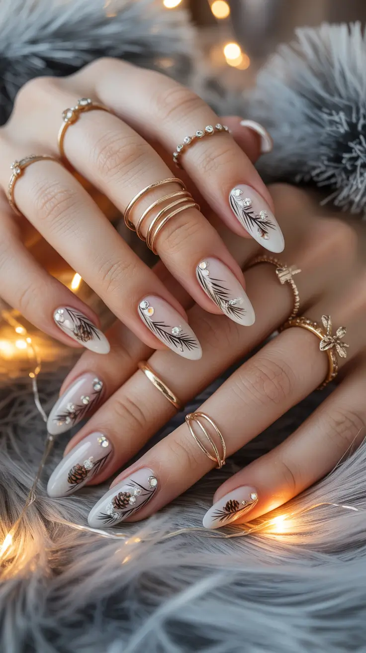 christmas-nails-golden-pine-whispers