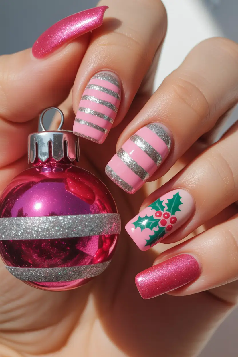 christmas-nails-pink-sparkle-joy