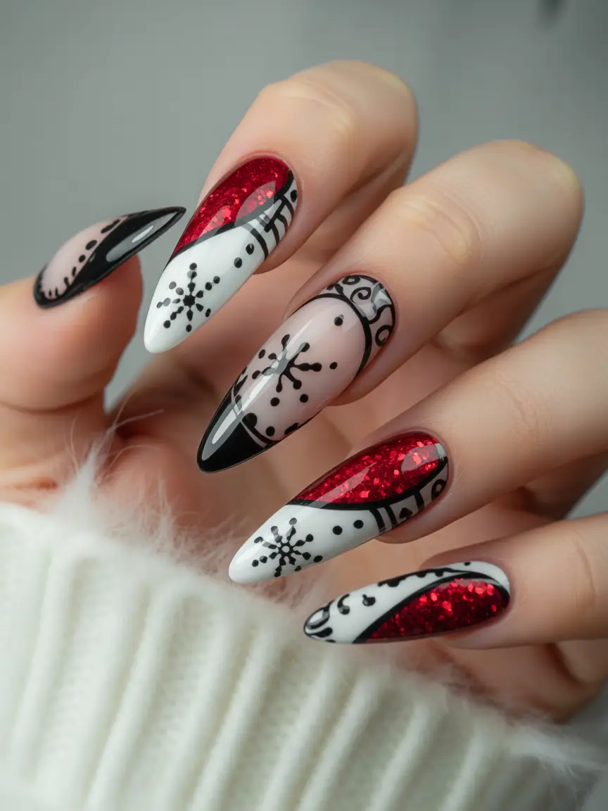 christmas-nails-midnight-glam-snowflakes