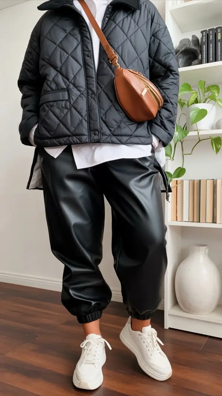 casual-outfits-for-women-2026-Leather-Luxe-Street