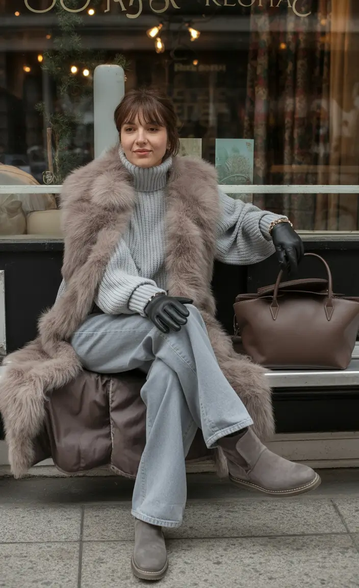 cold weather outfits Fur & Frost Serenity