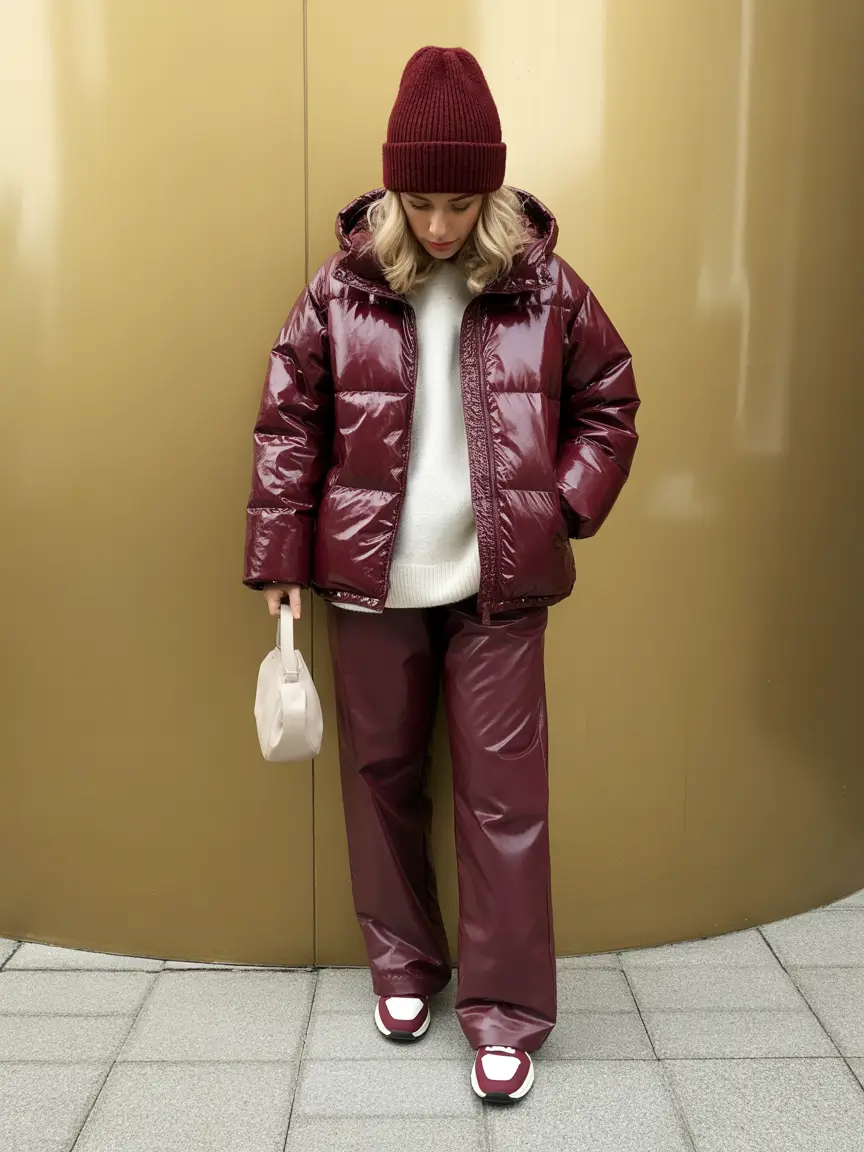 cold weather outfits Burgundy City Glow