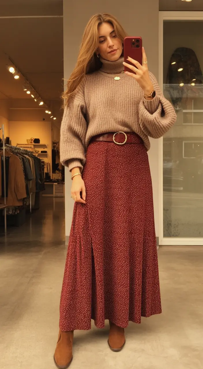 cute outfits Warm Rust Elegance