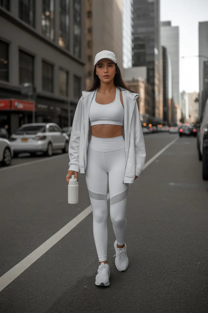 workout outfits Urban All-White Confidence