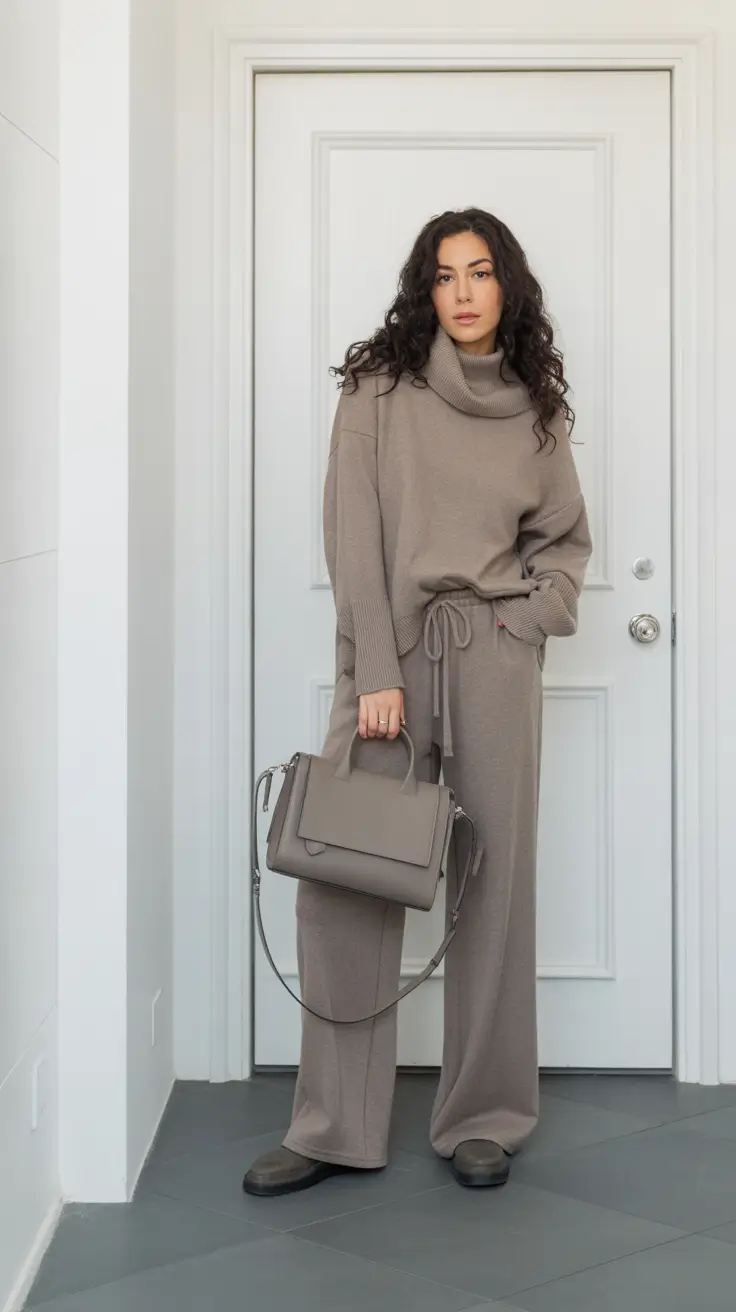 every day outfits - Cozy Monochrome Lounge Set