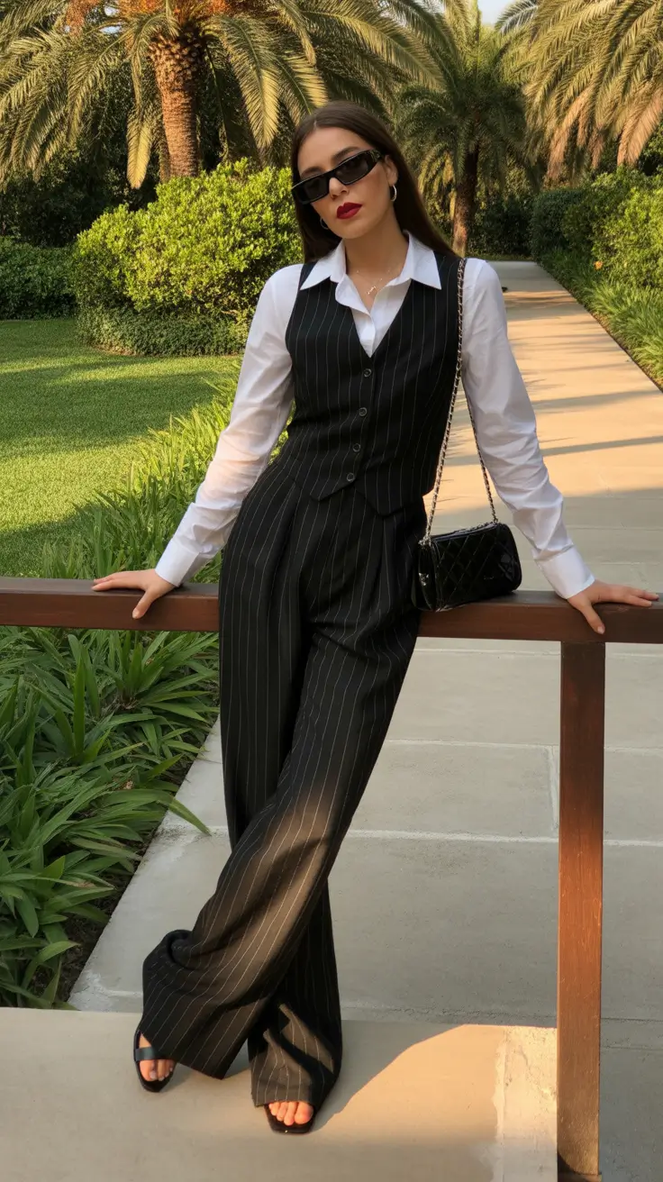 every day outfits - Pinstripe Vest Tailoring