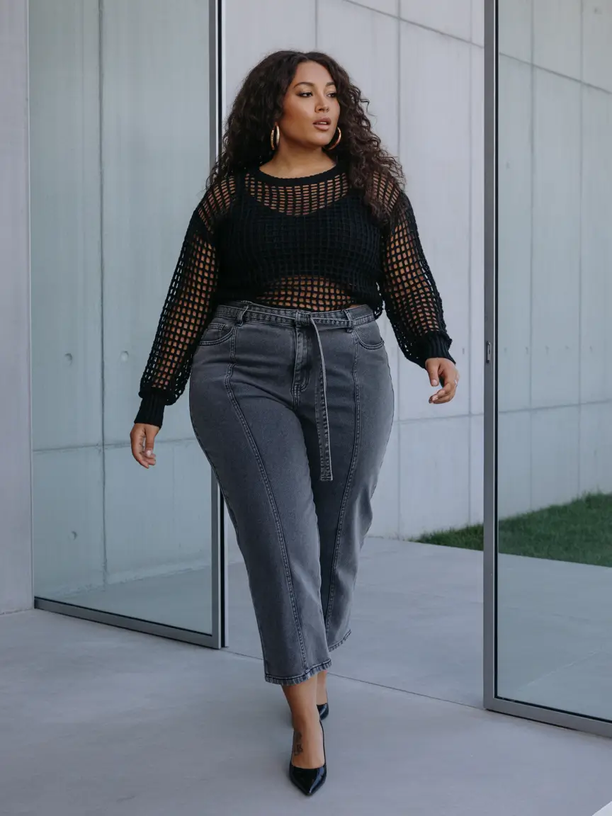 curvy outfits Urban Mesh Confidence