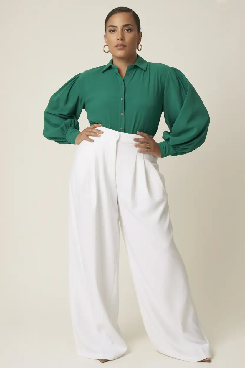 curvy outfits Emerald Office Drama