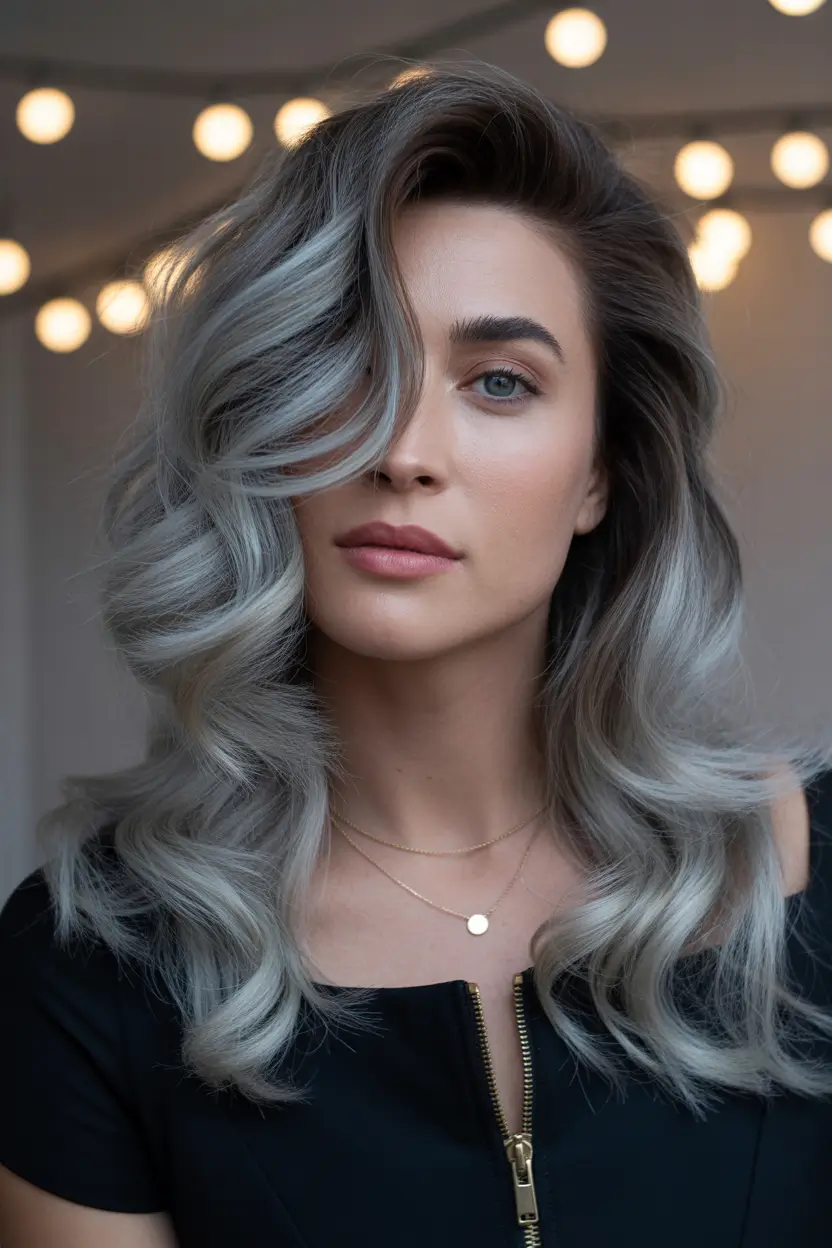 hair color ideas Frosted Ash Elegance