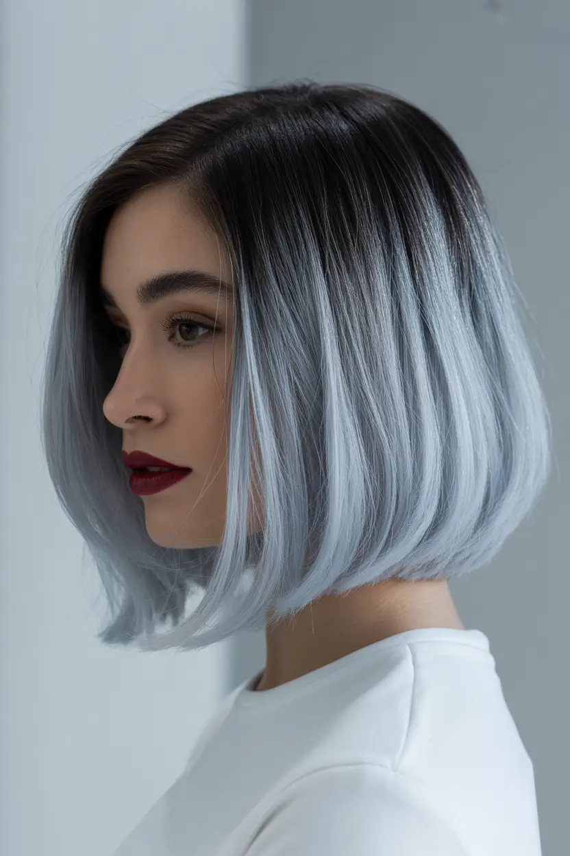 hair color trends Steel Frost Bob
