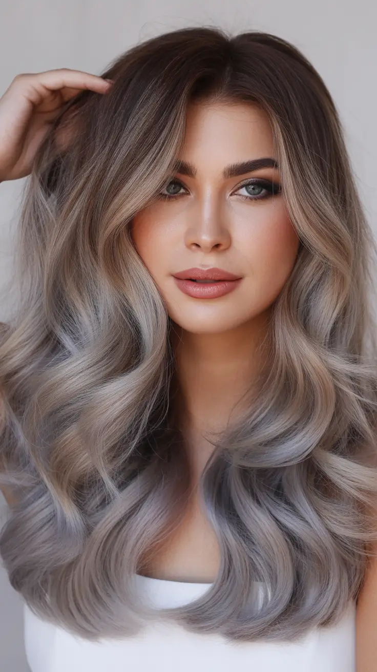 hair color trends Frosted Mushroom Blend