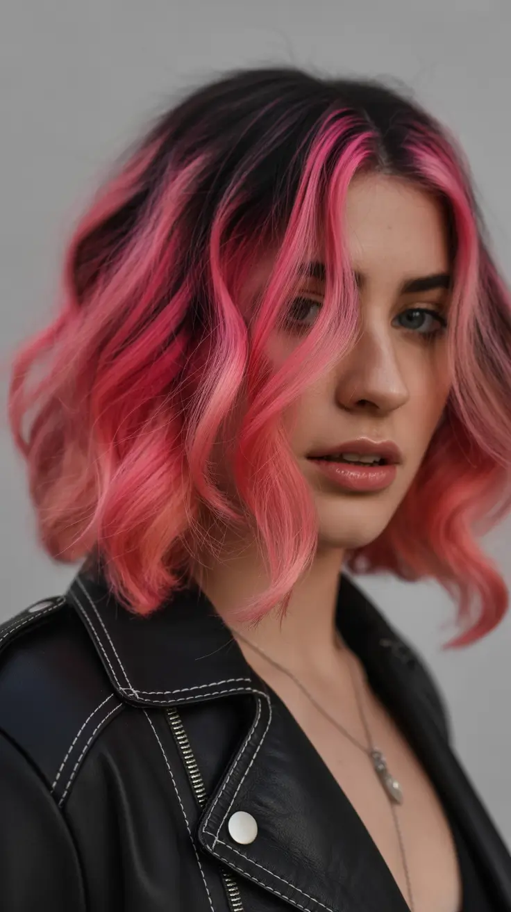 hair color trends Pink Flame Peekaboo
