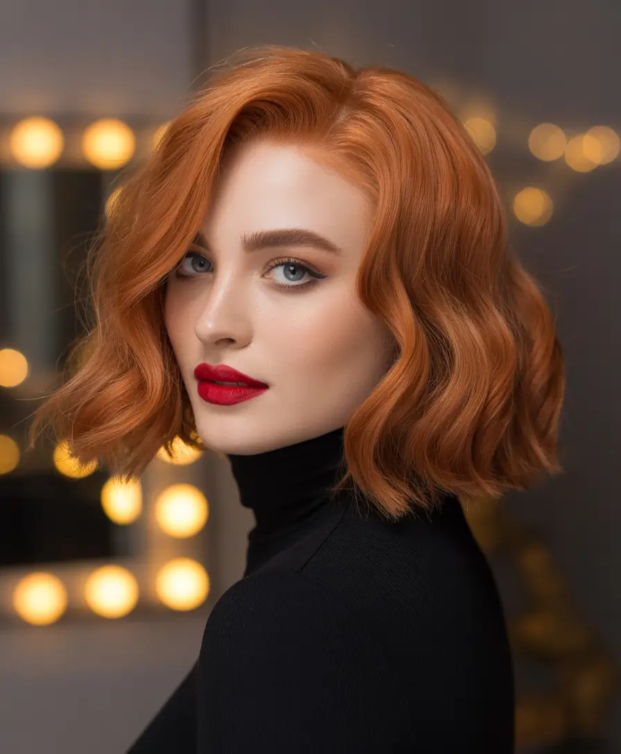 hair color trends Copper Glow Bob