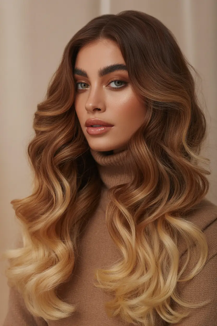 hair color trends Honey Balayage Waves