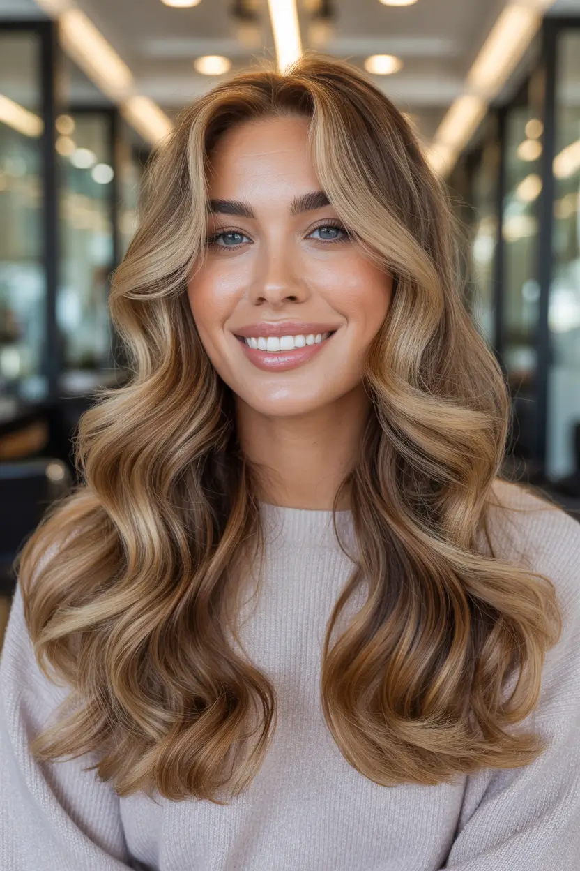 hair color trends Golden Beige Waves