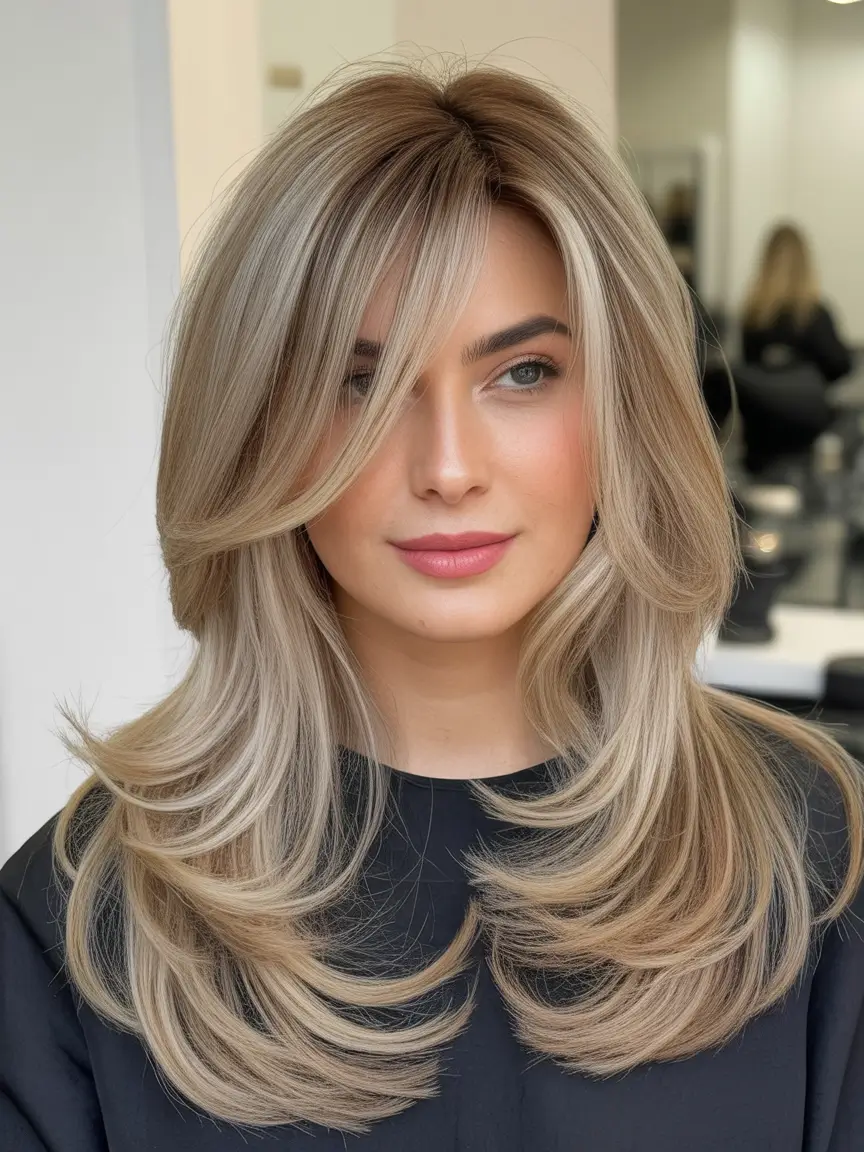 hair color trends Soft Mushroom Blonde Layers