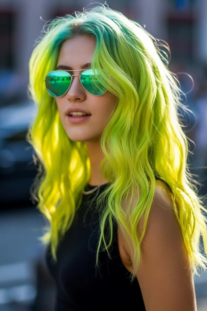 hair color Electric Lime Glow 2026
