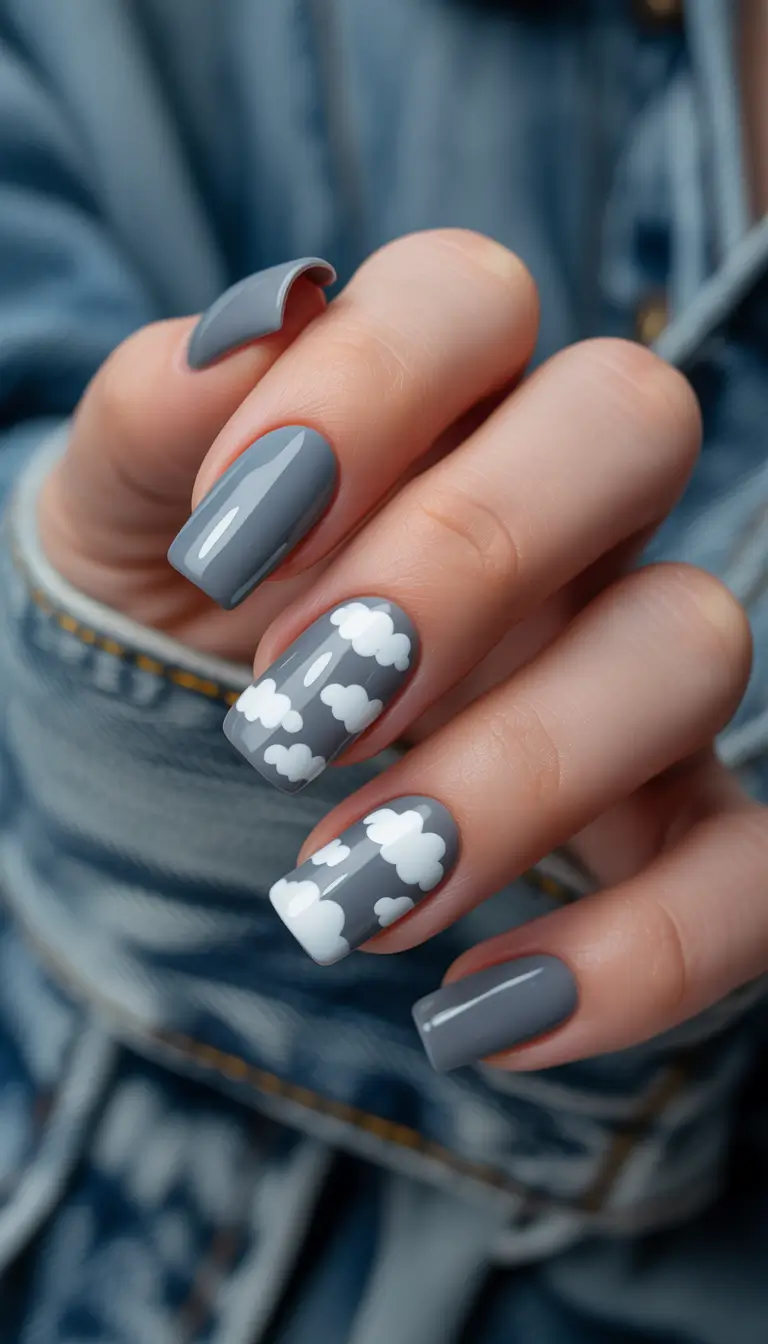 late winter nails design and color Cloudy Daydream