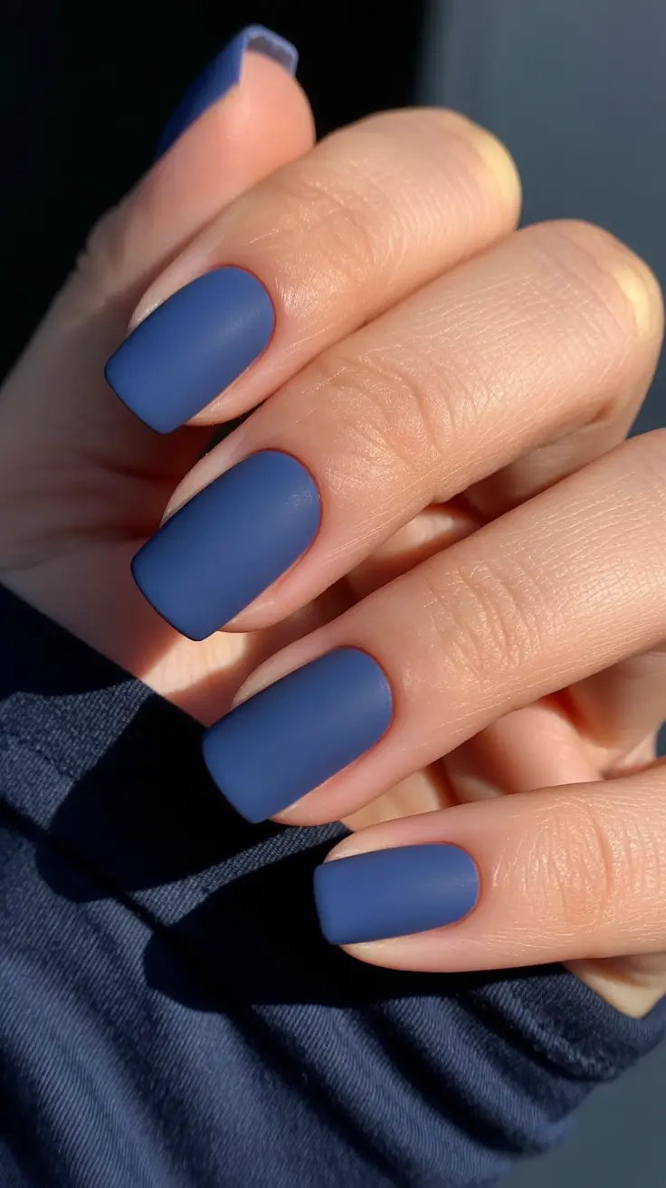 late winter nails design and color Blueberry Matte Calm