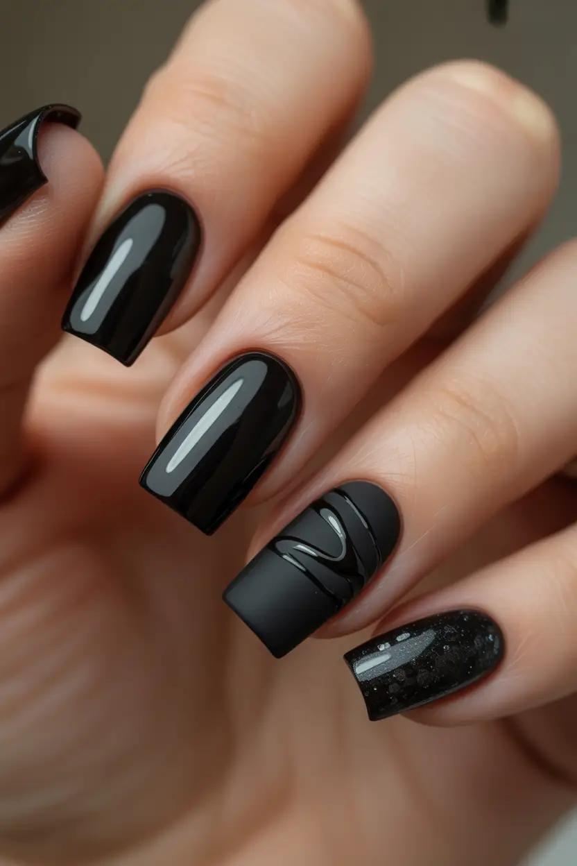 late winter nails design and color Midnight Dimension