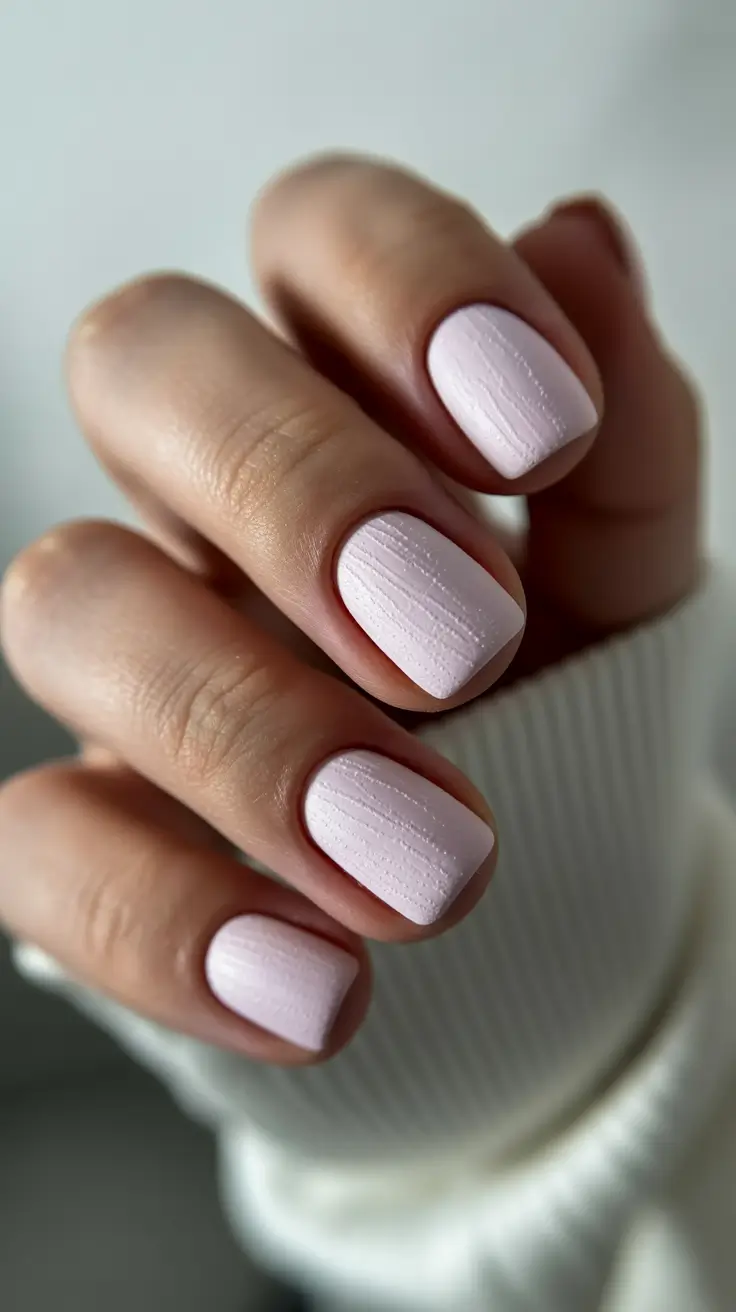 late winter nails design and color Powder Knit Minimalism