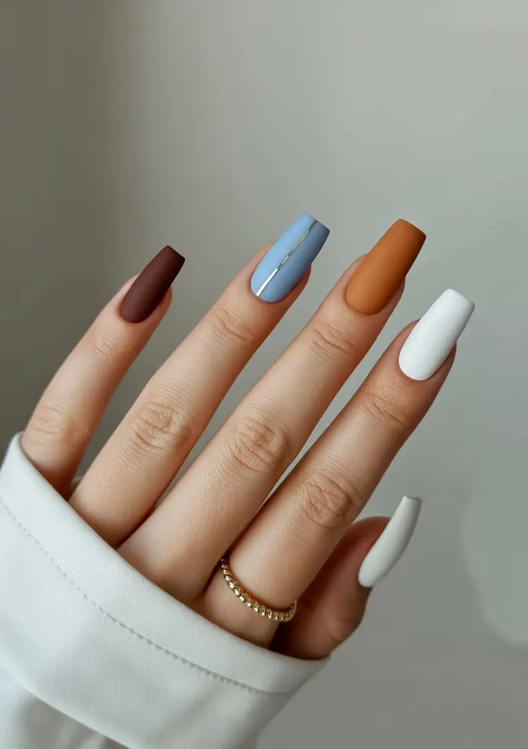 late winter nails design and color Modern Multi-Matte Harmony