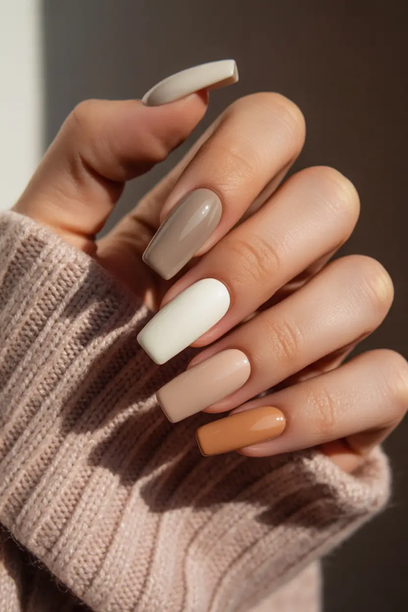 late winter nails design and color Caramel Cream Palette
