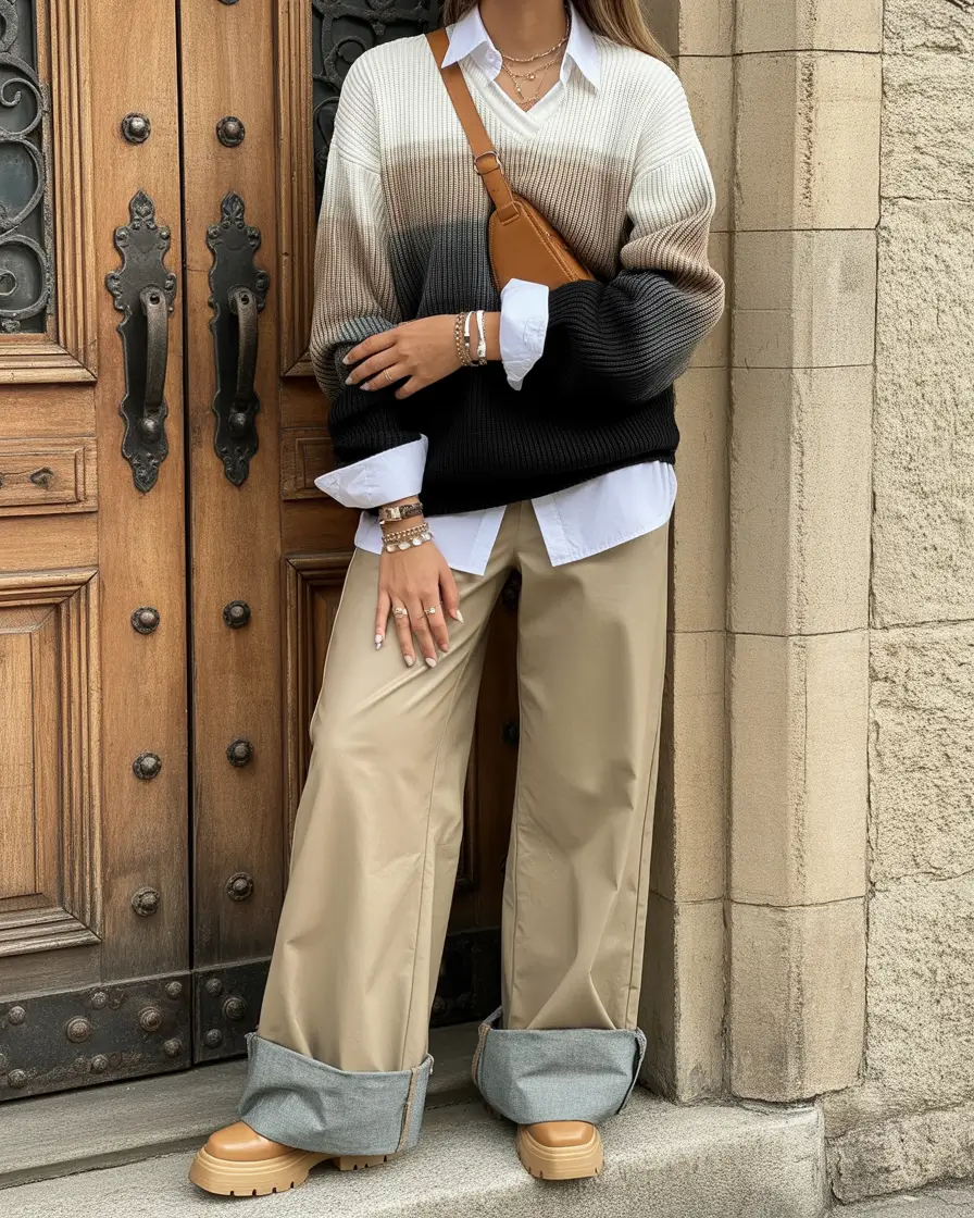 outfits layering Ombre Warmth Revival