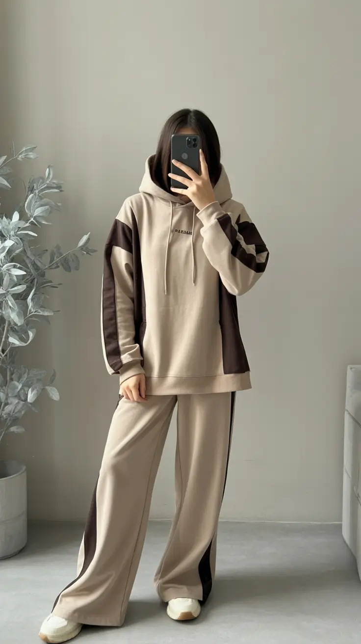outfits lazy Two-Tone Lounge Set With Clean Athletic Lines