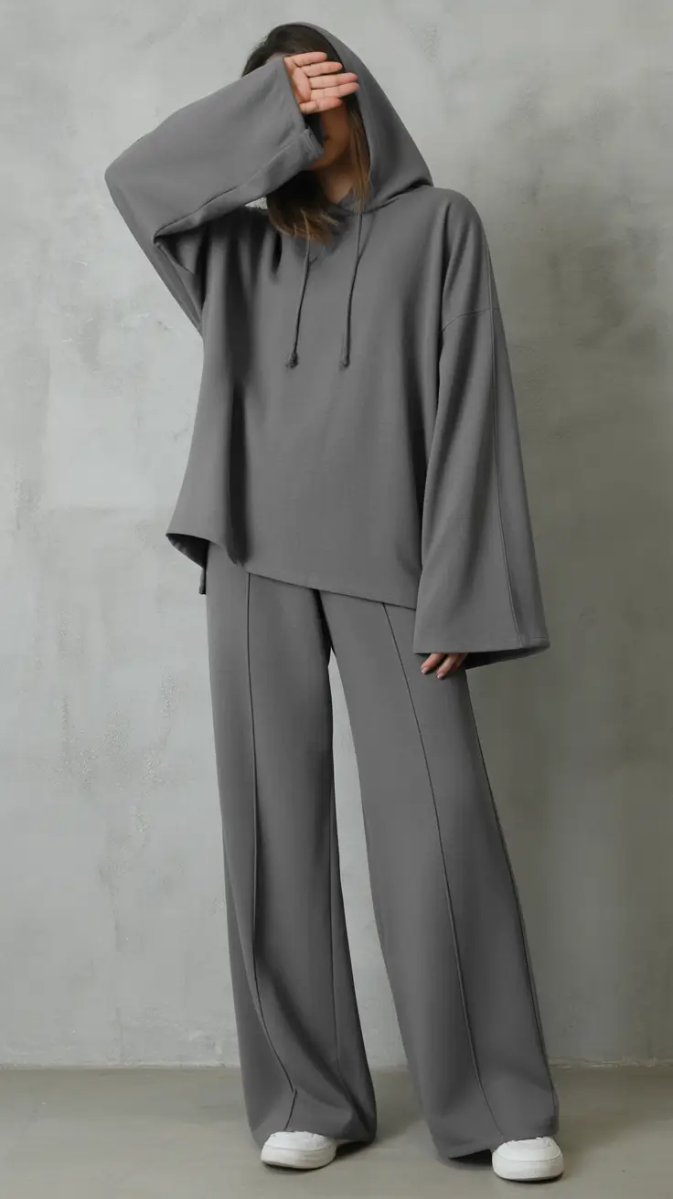 outfits lazy Monochrome Minimalism With Wide Sleeves