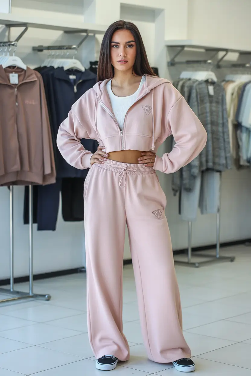 outfits lazy Soft Pink Athleisure With a Playful Edge