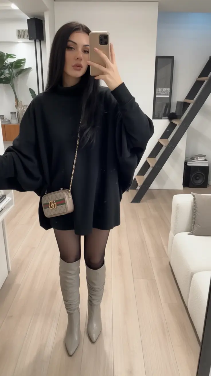 cute outfits Effortless All-Black Glam