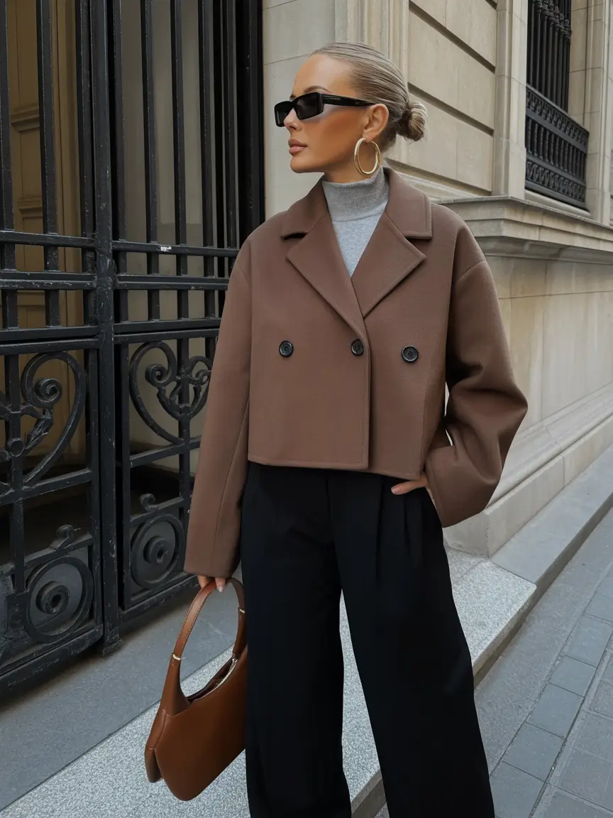 old money outfits 2026 Cognac & Charcoal Minimalist