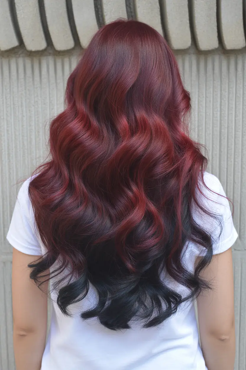 ombre hair color 2026 Crimson Midnight Ombre