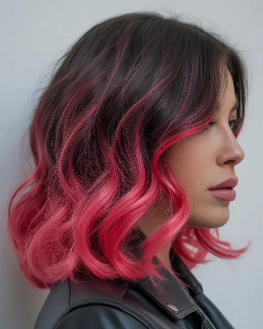 ombre hair color 2026 Brunette Hot Pink Ombre