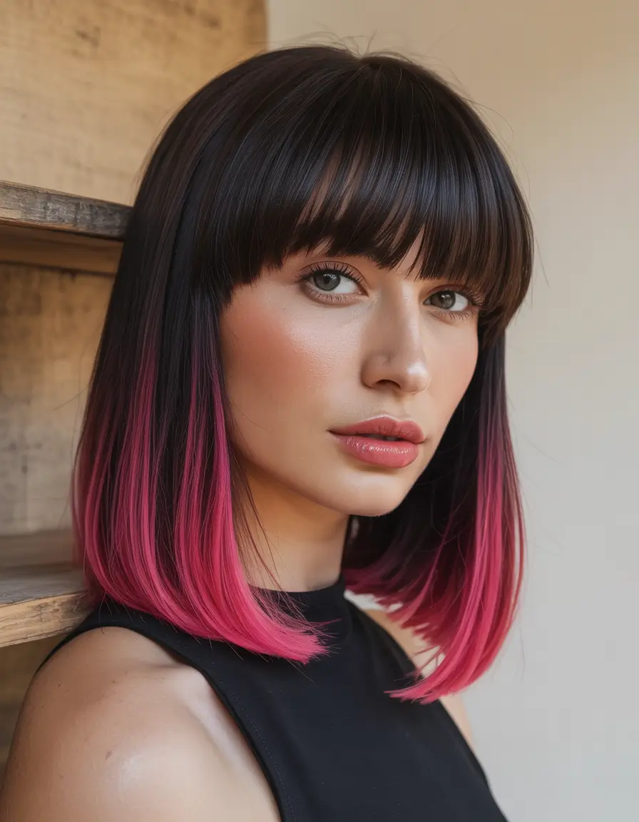 ombre hair color 2026 Midnight Magenta Bob