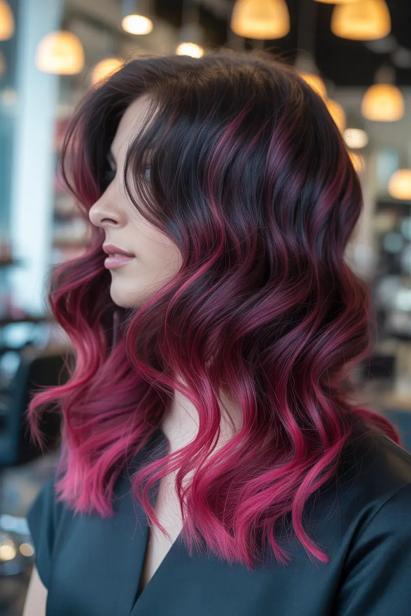ombre hair color 2026 Black Rose Melt